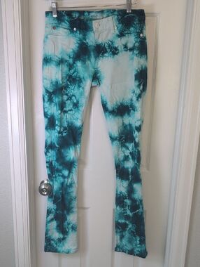 Hudson Tilda Midrise Cuff Straight Tie-Dye Jeans Size 27